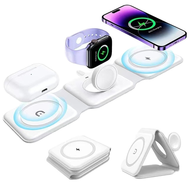 Wireless Charger Watch - Caricabatterie wireless pieghevole magnetico 3 in