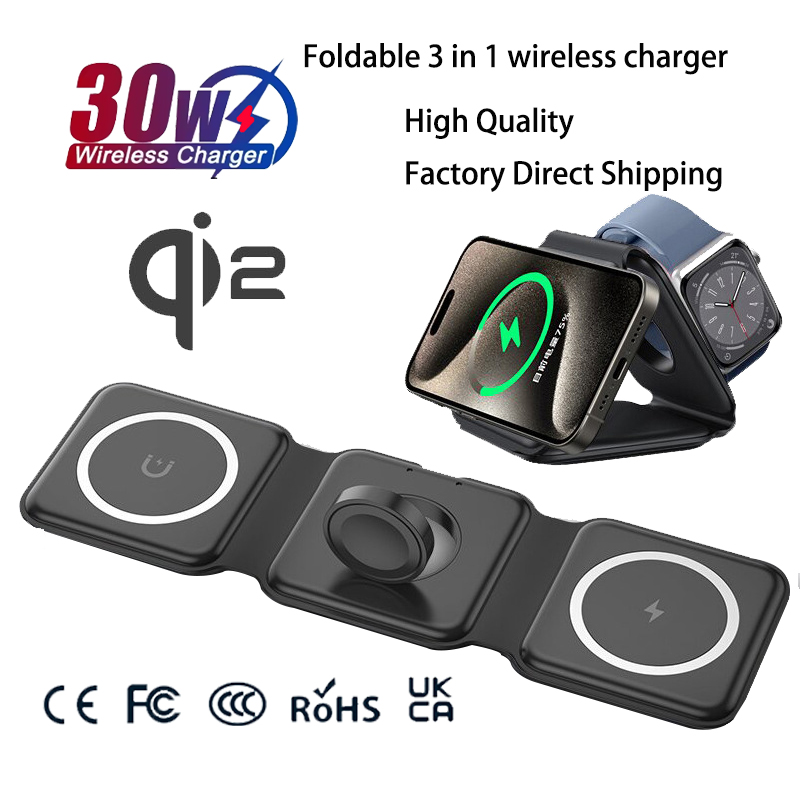 Wireless Charger Watch - Stazione di Ricarica Magnetica Pieghevole Universale