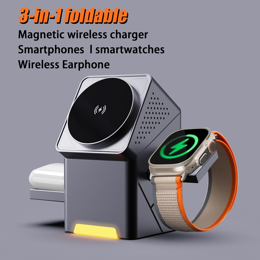 Wireless Charger Watch - Caricatore Wireless Magnetico 3 in 1