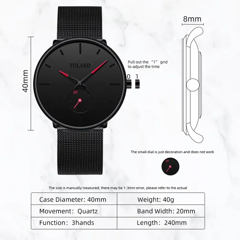 YOLAKO Orologio da uomo minima - Stainless Mesh Band recensione e prezzo