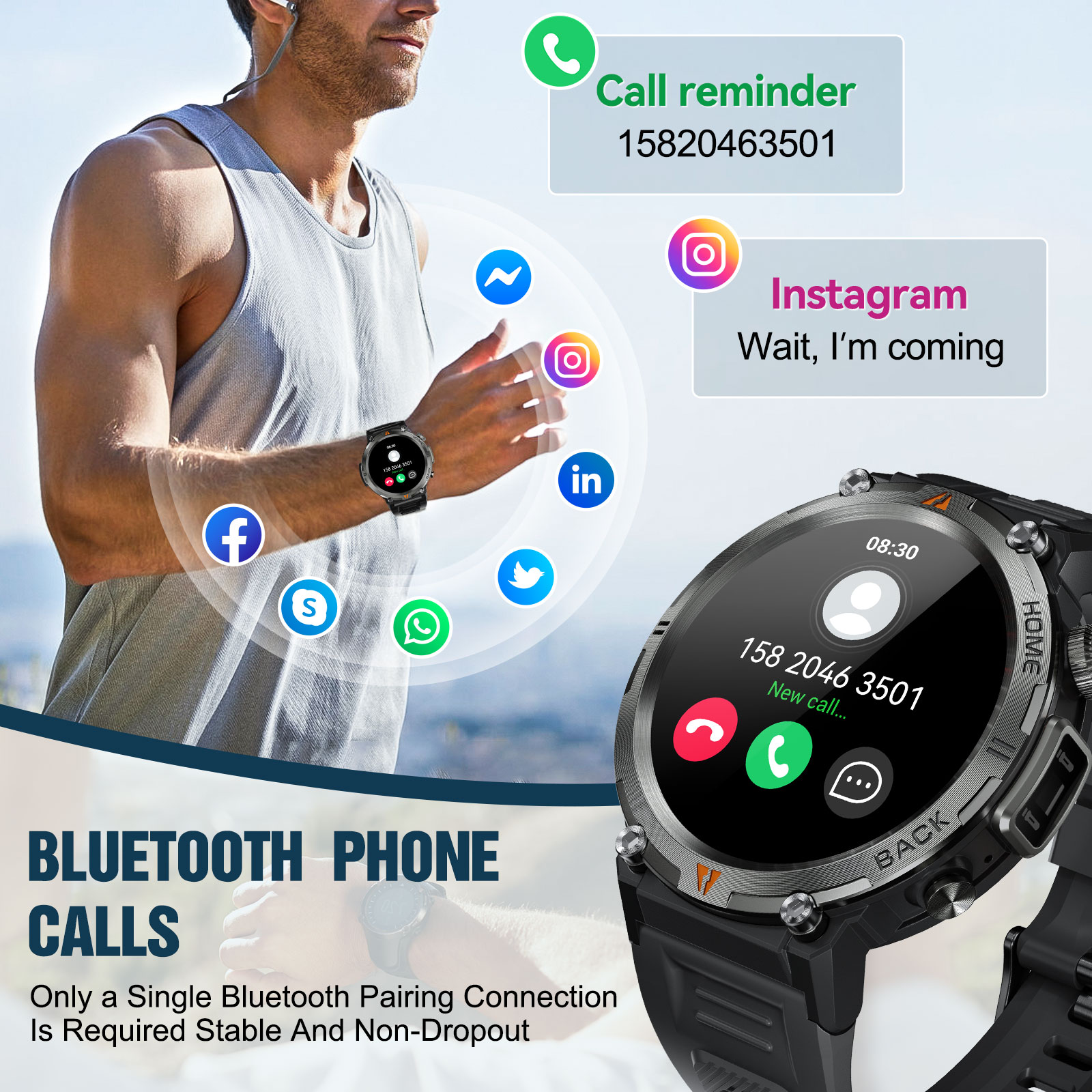 EIGIIS KE3 Chiamata Bluetooth  - Smartwatch Faces recensione e prezzo