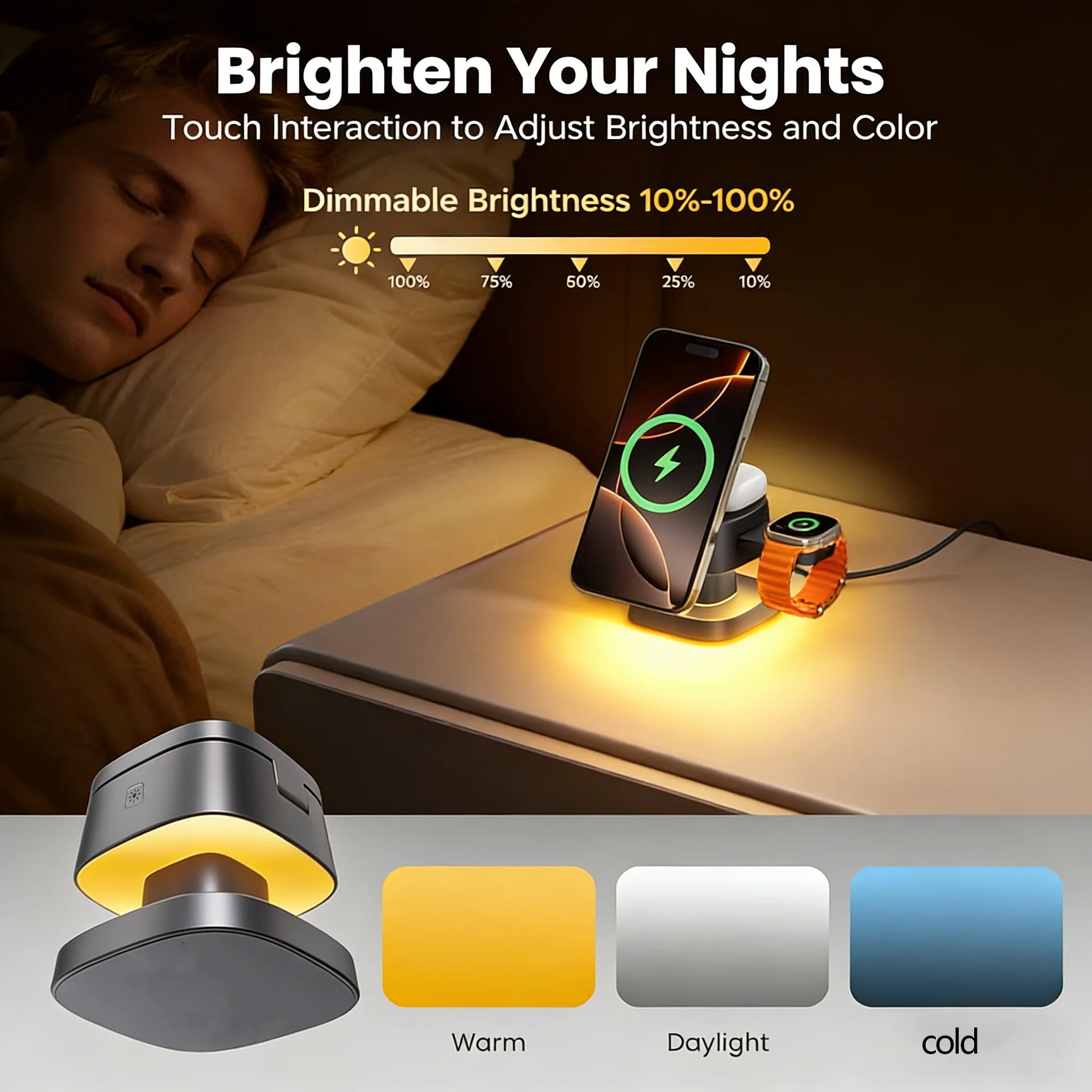 TIMESS Night Light Mashroom Ca - Wireless Charger Watch recensione e prezzo